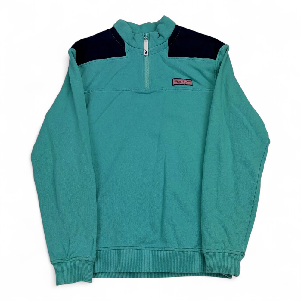 Vineyard Vines 1/4 Zip Pullover Sweatshirt S Teal Navy
